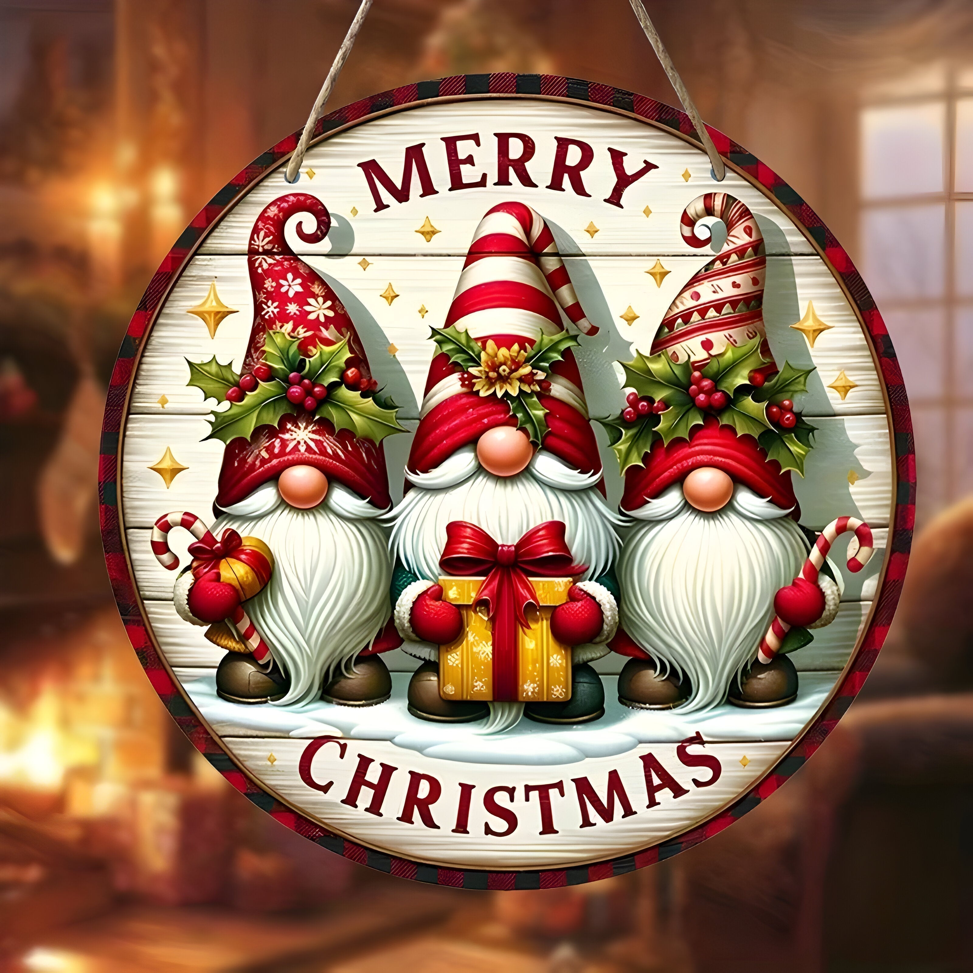 Festlig dekoration af Emily | Træ julegnomepanel - Tilføj et fantasifuldt præg - - christmas - {{ product_tags }