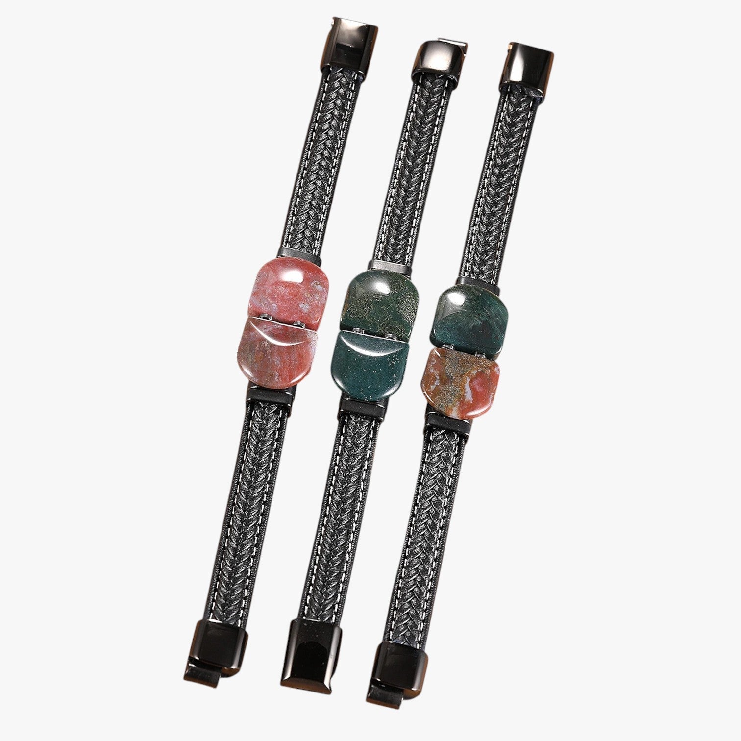 Charlie | Herrearmbånd i Natursten og Læder Gave Elegant 2025 - - Charlie | Herrearmbånd i Natursten og Læder Gave Elegant 2025 - €25 - {{ product_tags }