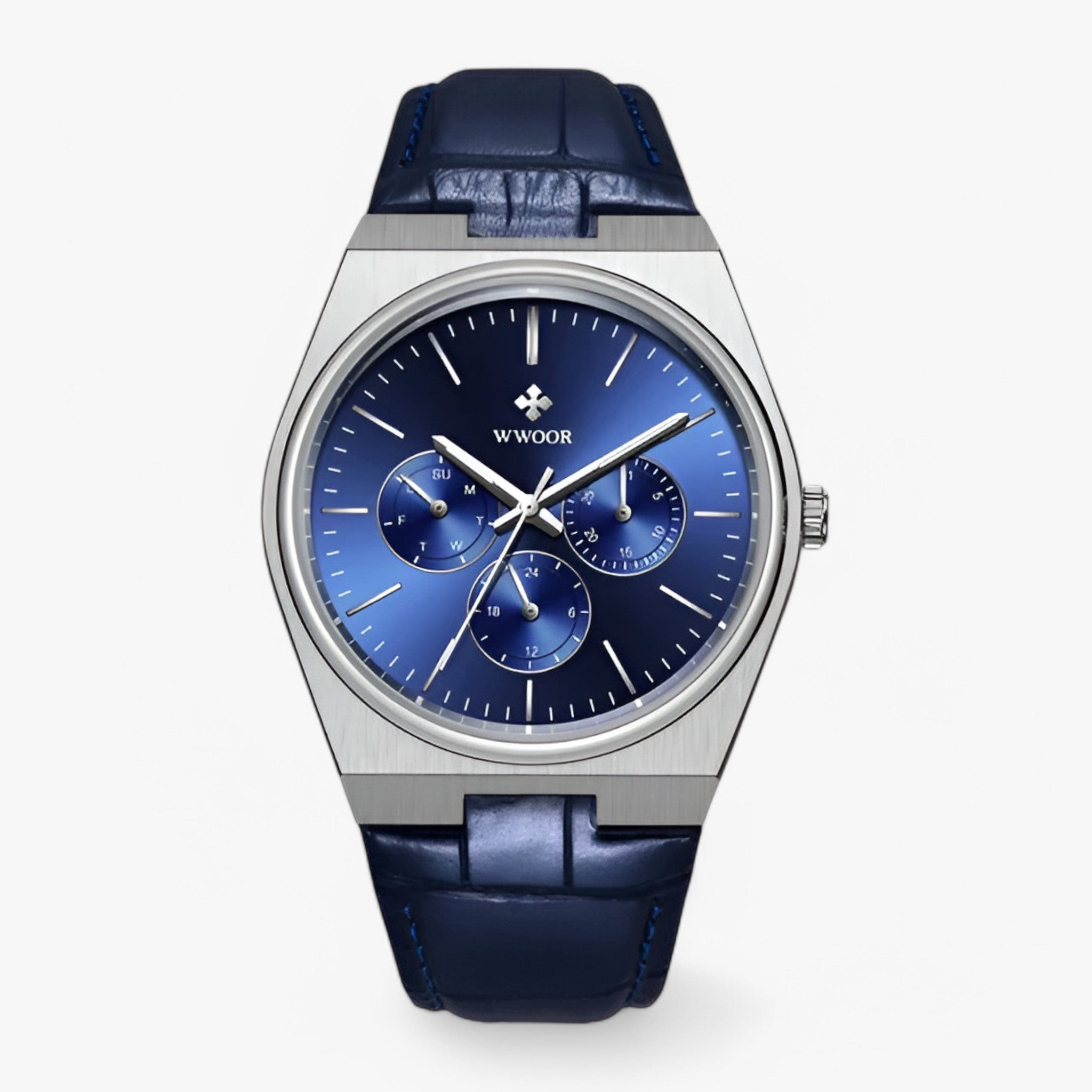 Ronan | Quartz ur lavet af stål med safirglas - sølv blå - watches - {{ product_tags }