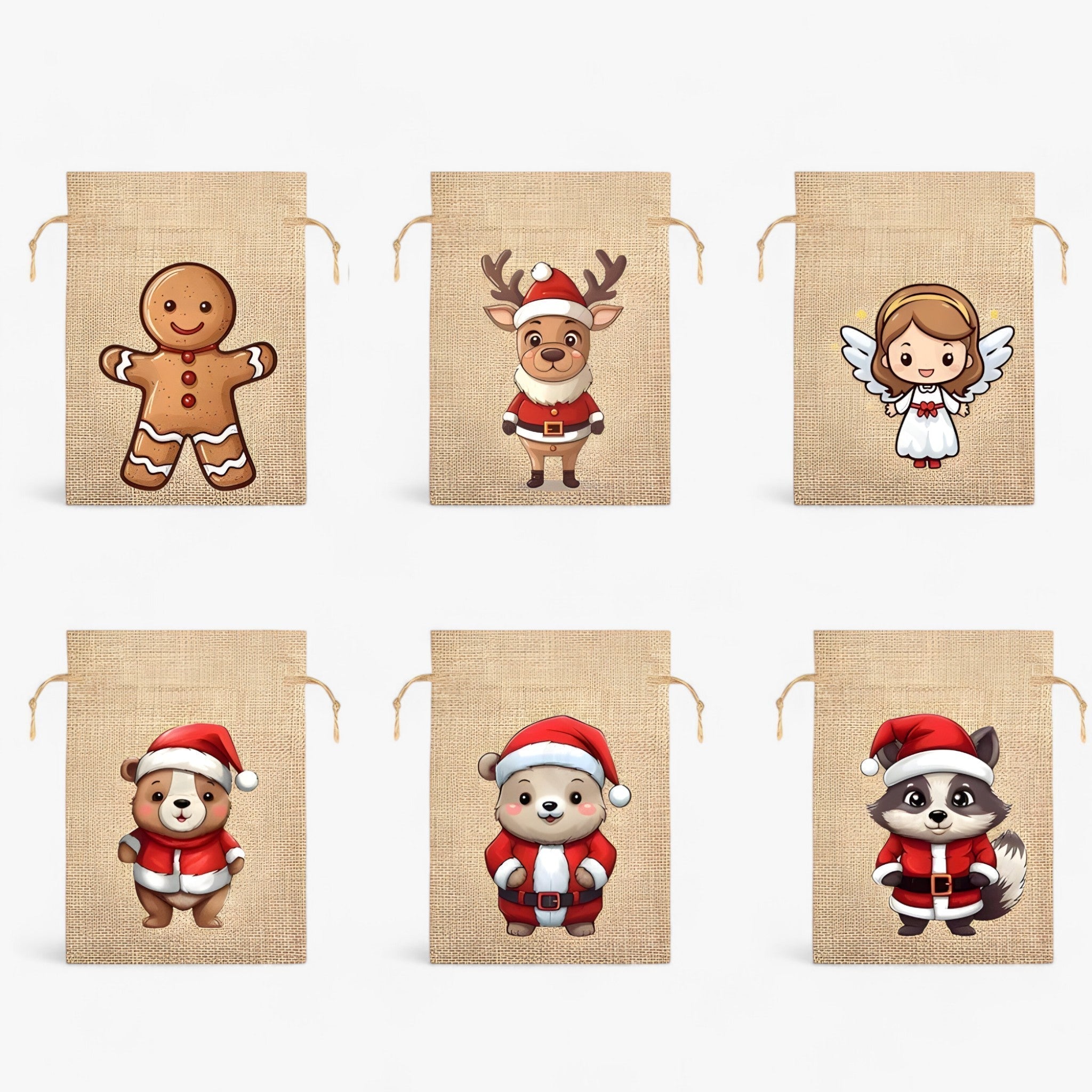 Joel | Julegaveposer med julemænd - perfekt til at sprede glæde til børn - Stil 2 6 Stykker - christmas - {{ product_tags }