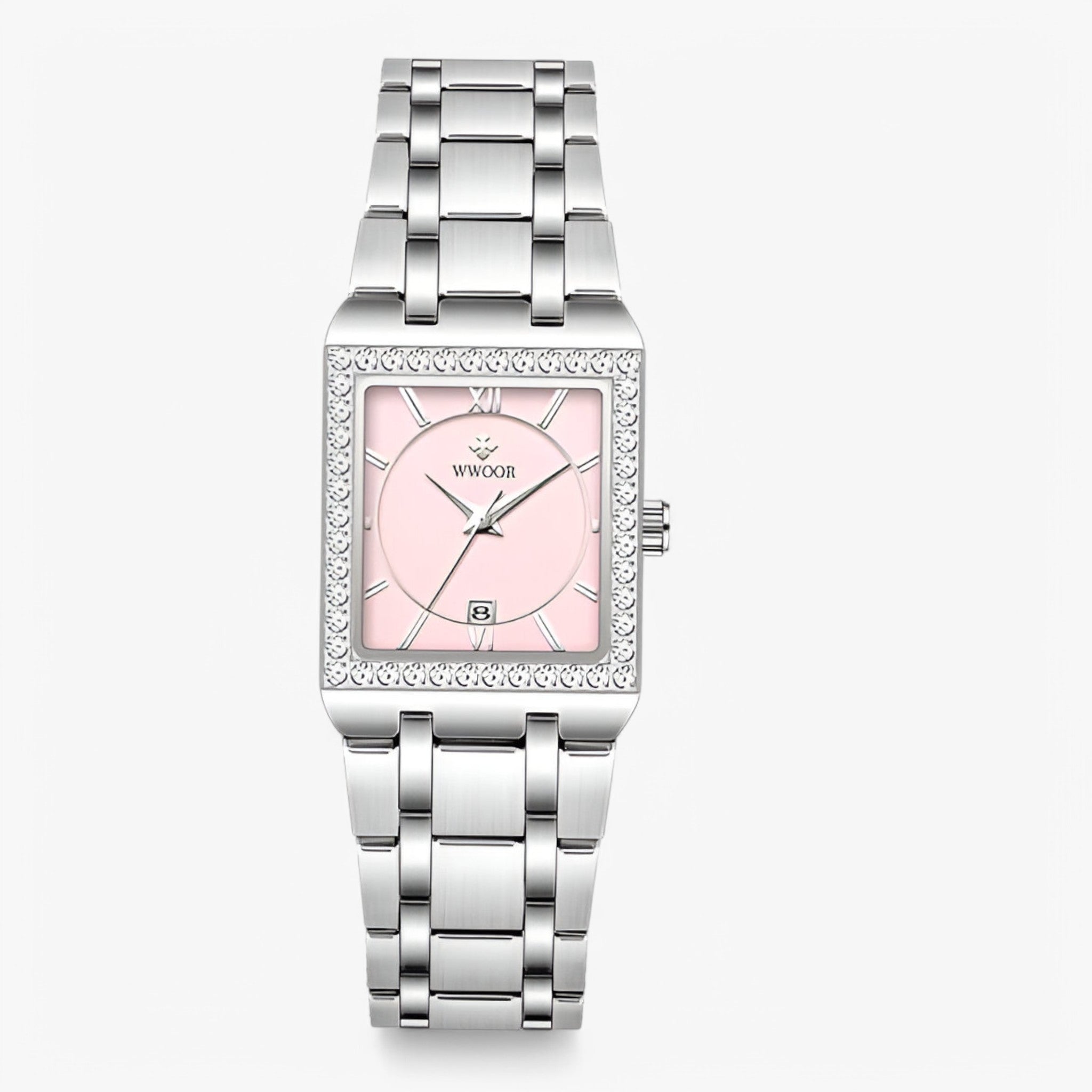 Celeste | Dameur med firkantede diamanter - sølv rose - Celeste | Dameur med firkantede diamanter- €25 - {{ product_tags }