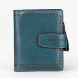 Beatriz | Compact RFID-Blocking Leather Wallet with Zipper and ID Window