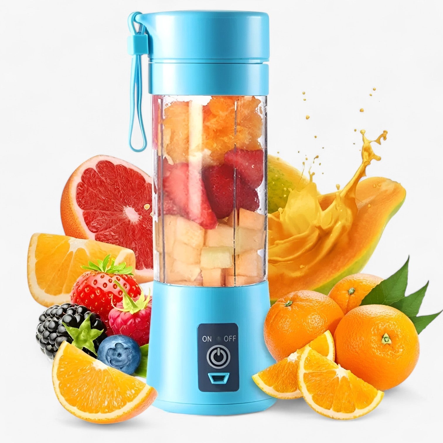 Karylle | Bærbar USB-juicer: Friske smoothies når som helst og hvor som helst - Blå - gadgets - {{ product_tags }