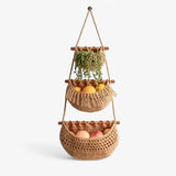 Mila | 3-Tier Hanging Fruit Basket in Jute