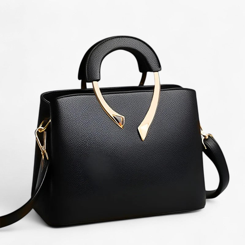 Elvira | Luksuriøs Læder Tote med Alsidigt Design - Sort - bags - {{ product_tags }