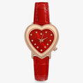 Kate | Elegante orologio da donna in oro rosa con quadrante a forma di cuore e cinturino in pelle