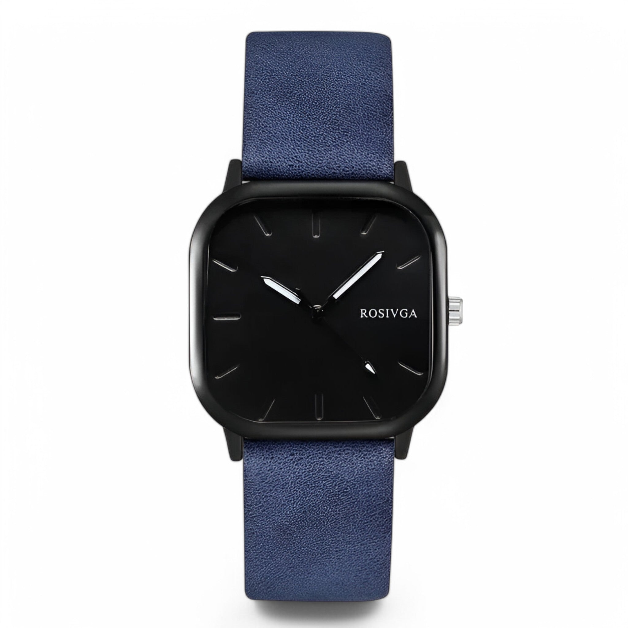 Elias | Kvartsur i PU læder med firkantet urskive - Blå sort - watches - {{ product_tags }