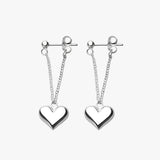 Barbara | Elegant silver heart earrings - stylish, hypoallergenic, and timeless