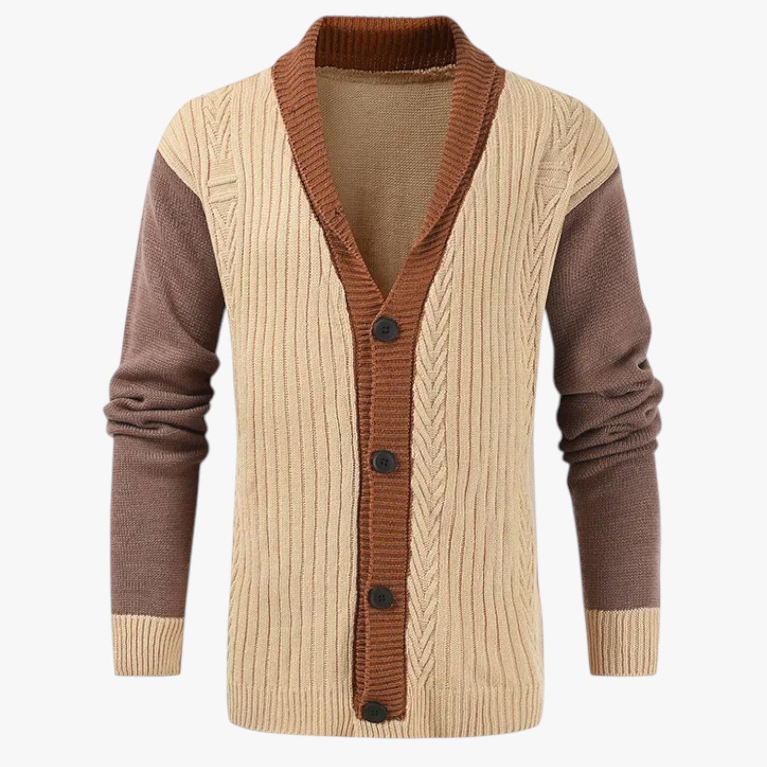 Ivan | Åben cardigan med V-hals til mænd: afslappet elegance og efterårskomfort - - Ivan | Åben cardigan med V-hals til mænd: afslappet elegance og efterårskomfort - €25 - {{ product_tags }