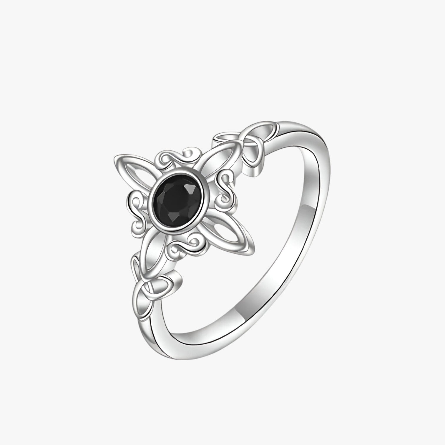 Carla | Sølvring med åndelig kraft og mystiske detaljer - sort SILVER PLATERET - women's fashion - {{ product_tags }
