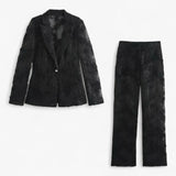 Aurora | Party Jacket Embroidered with Pearls and High-Waisted Pants