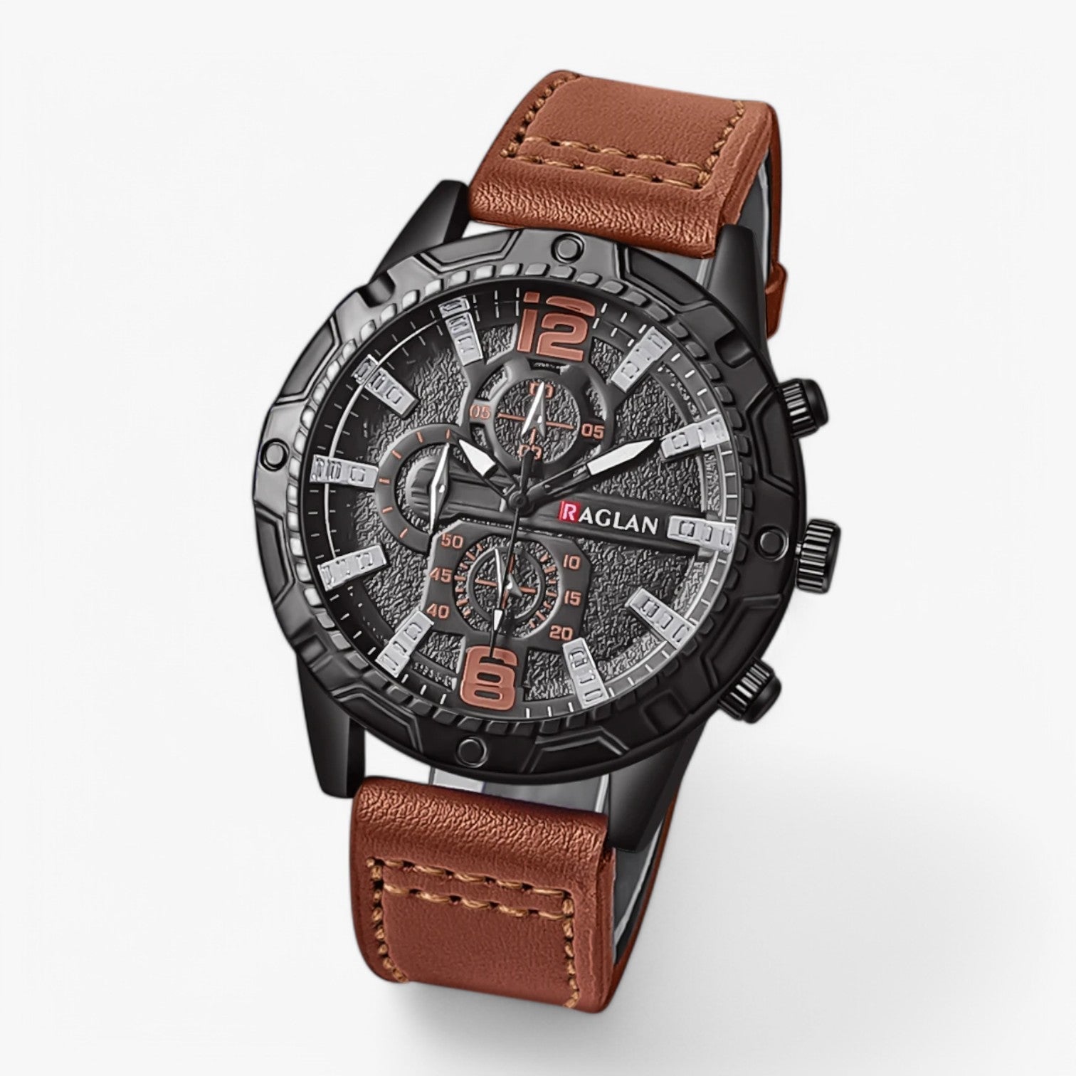 Viggo | Stilfuld & Komfortabel – Læderrem Ur til Mænd - Mørkebrun - watches - {{ product_tags }