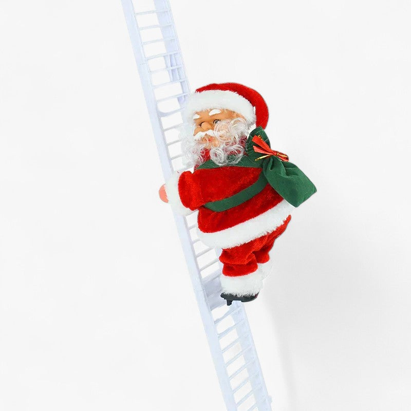Jolly | Klatrende julesokke-dukke med musik – festlig julesmykke til træet - Hvid - christmas - {{ product_tags }