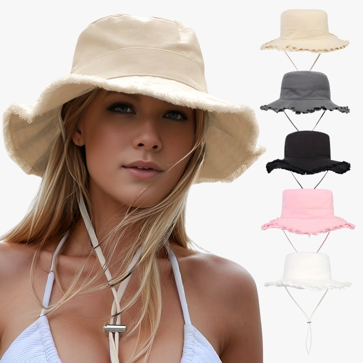 Nadine | Damernes Denim Hat - Solbeskyttende, Justerbar og Perfekt til Udendørsbrug - - women's fashion - {{ product_tags }