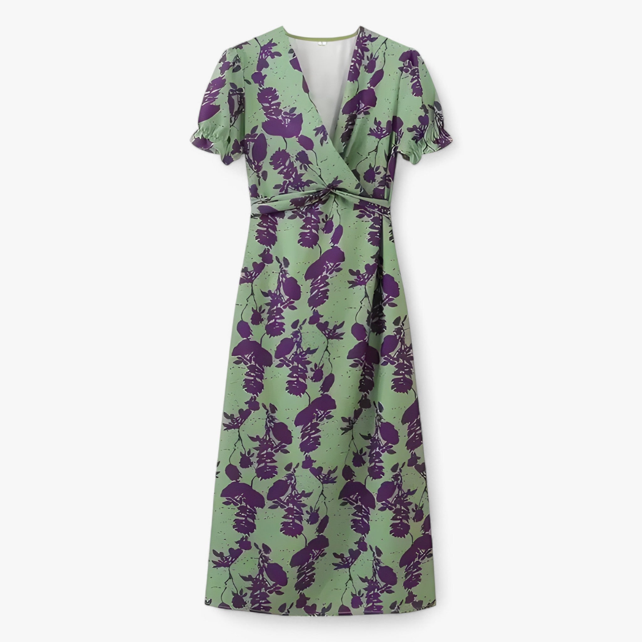 Amara | Blomsterkjole - Elegant og feminin - Grøn og lilla - women's fashion - {{ product_tags }