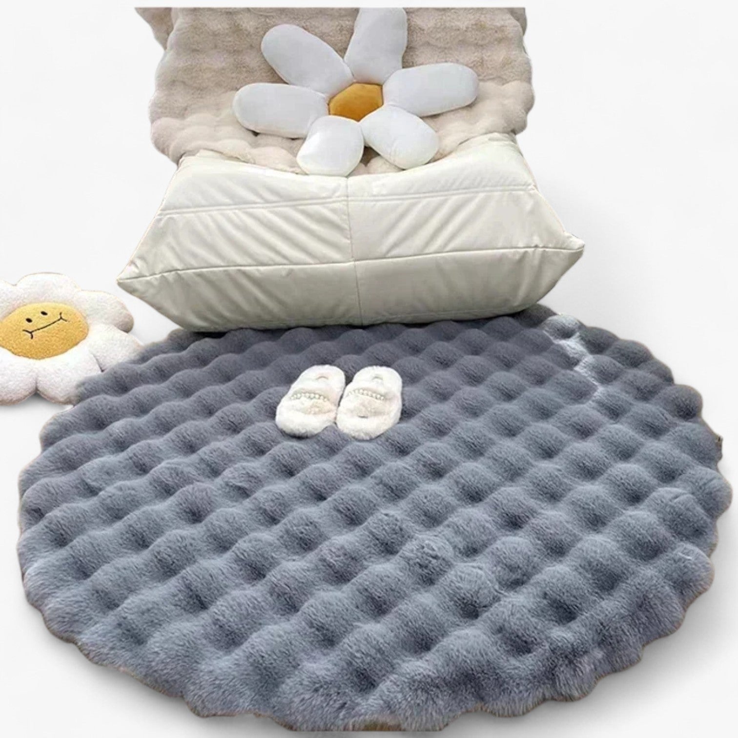 Arionna | Fluffy skridsikkert tæppe til stue og soveværelse - grå - house & garden - {{ product_tags }