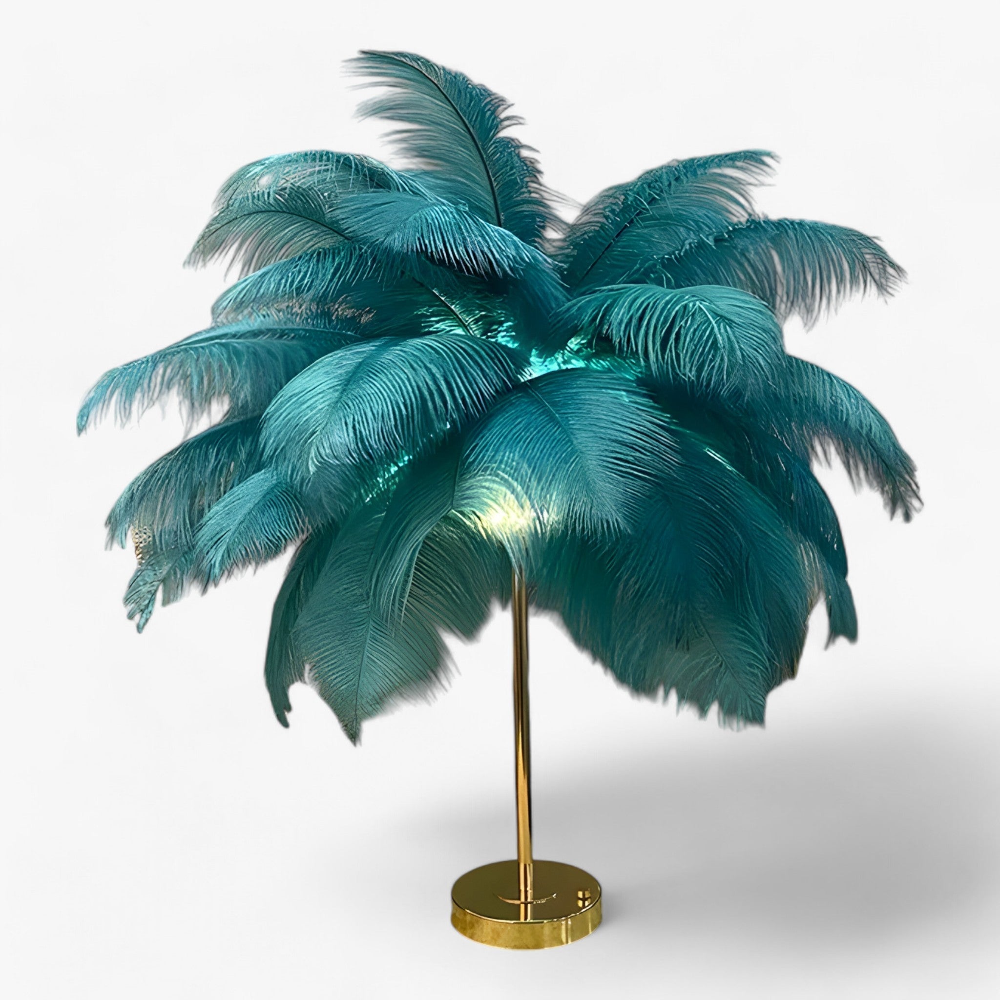 FeatherGlow | Bordlampe med berøringskontrol - LED med fjer til bryllupper og boligindretning - Grøn - house & garden - {{ product_tags }