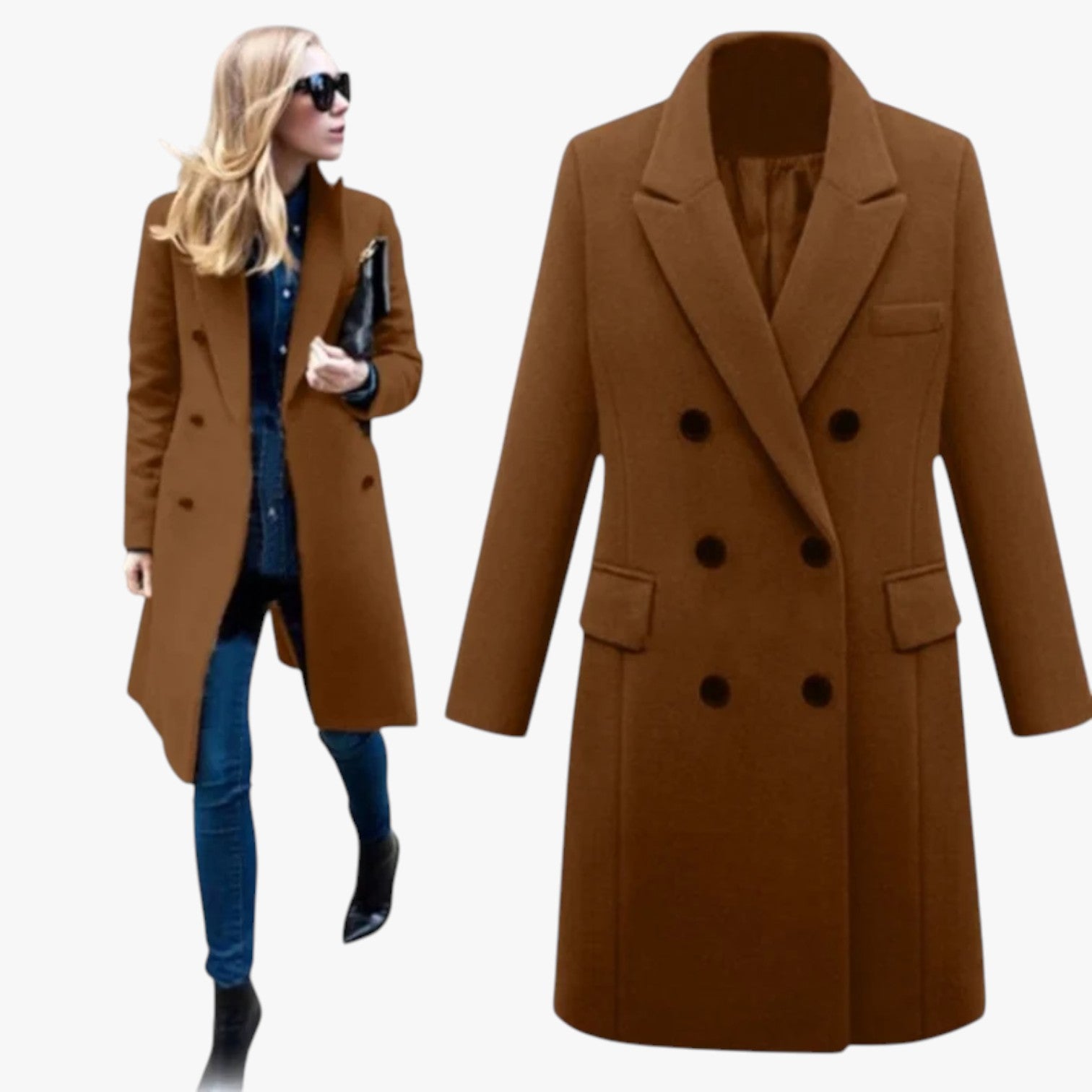 Darla | Elegant dame uldjakke: varm, blød og perfekt til kontoret - - Darla | Elegant dame uldjakke: varm, blød og perfekt til kontoret - €25 - {{ product_tags }