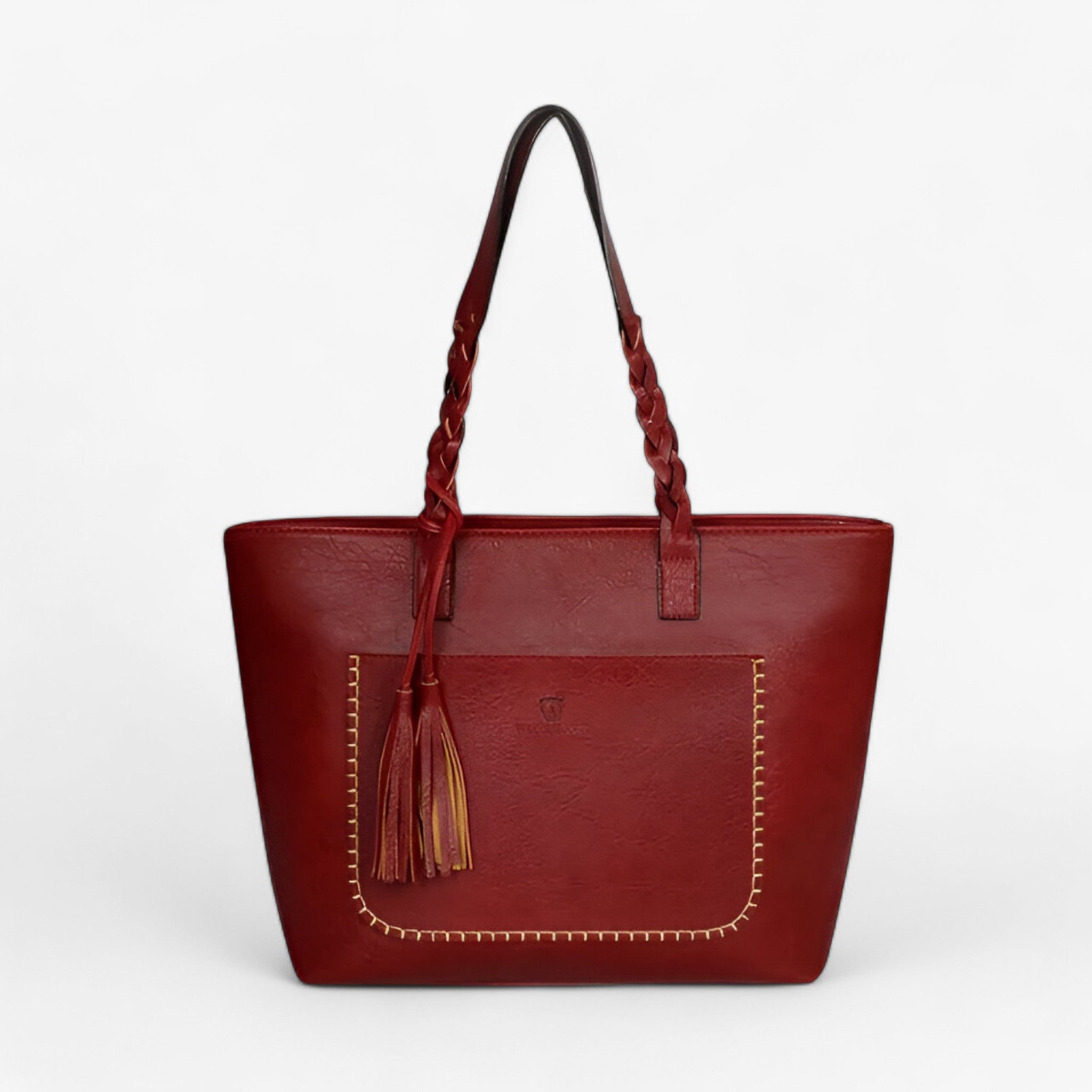 Clea | Lædertaske med kvast - Rød - bags - {{ product_tags }