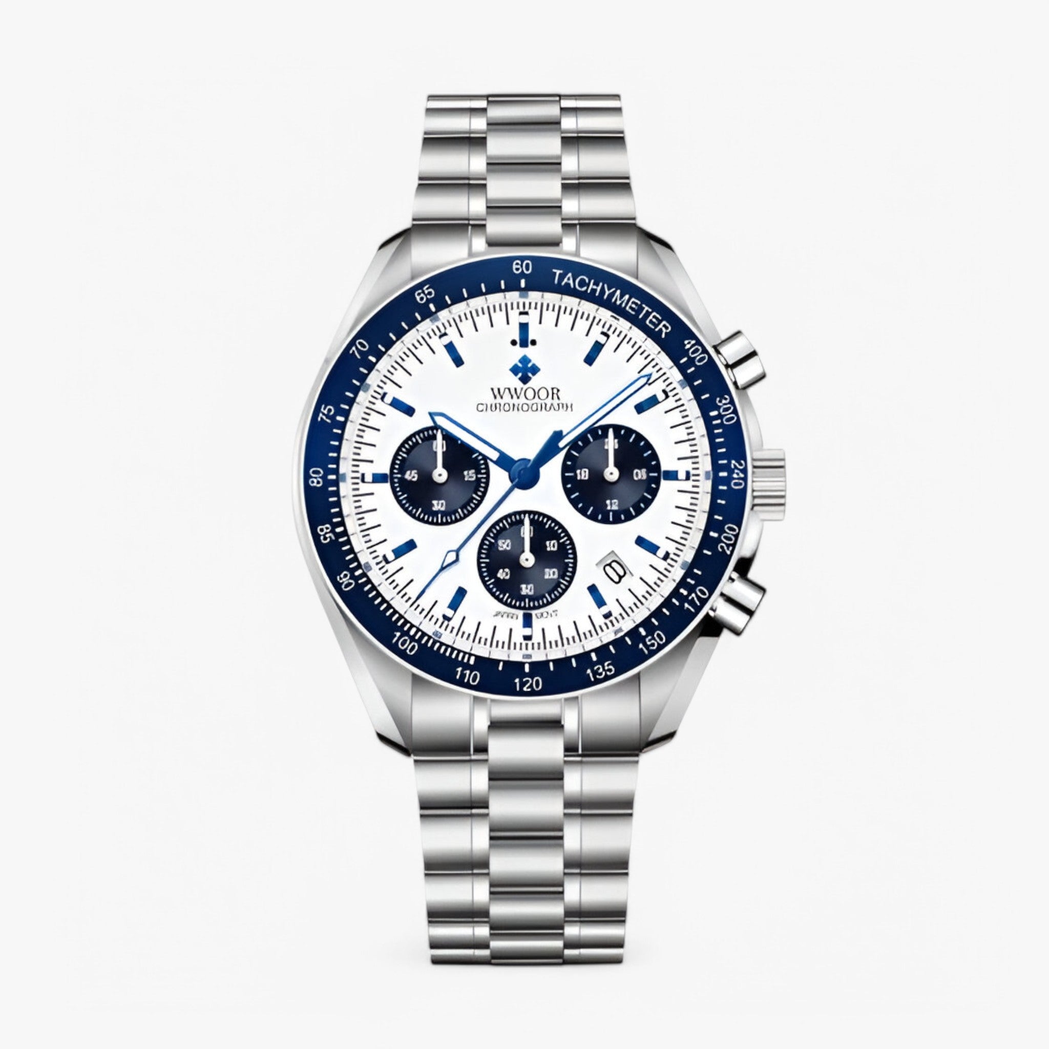 Adrian | Luksus kronografur i stål - blå - watches - {{ product_tags }