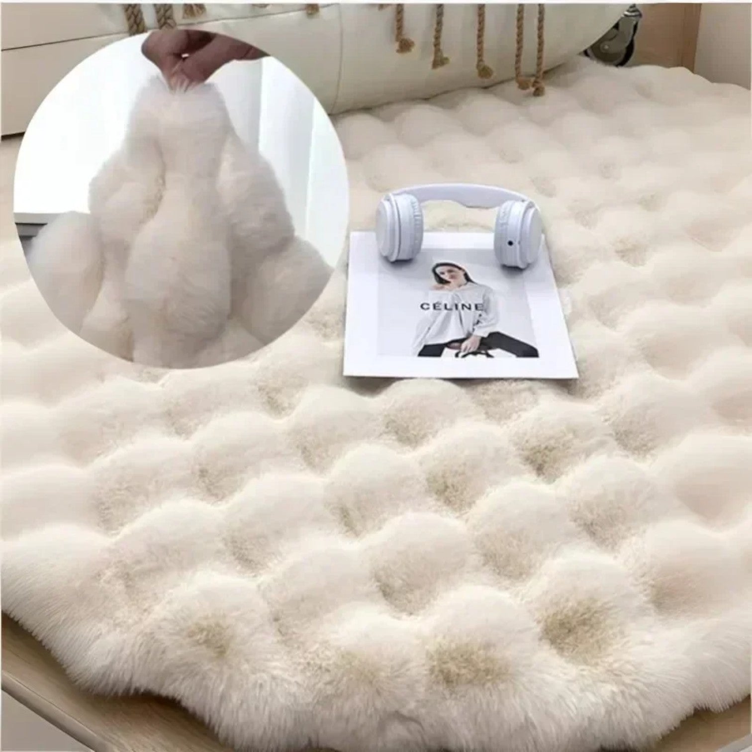 Arionna | Fluffy skridsikkert tæppe til stue og soveværelse - - house & garden - {{ product_tags }
