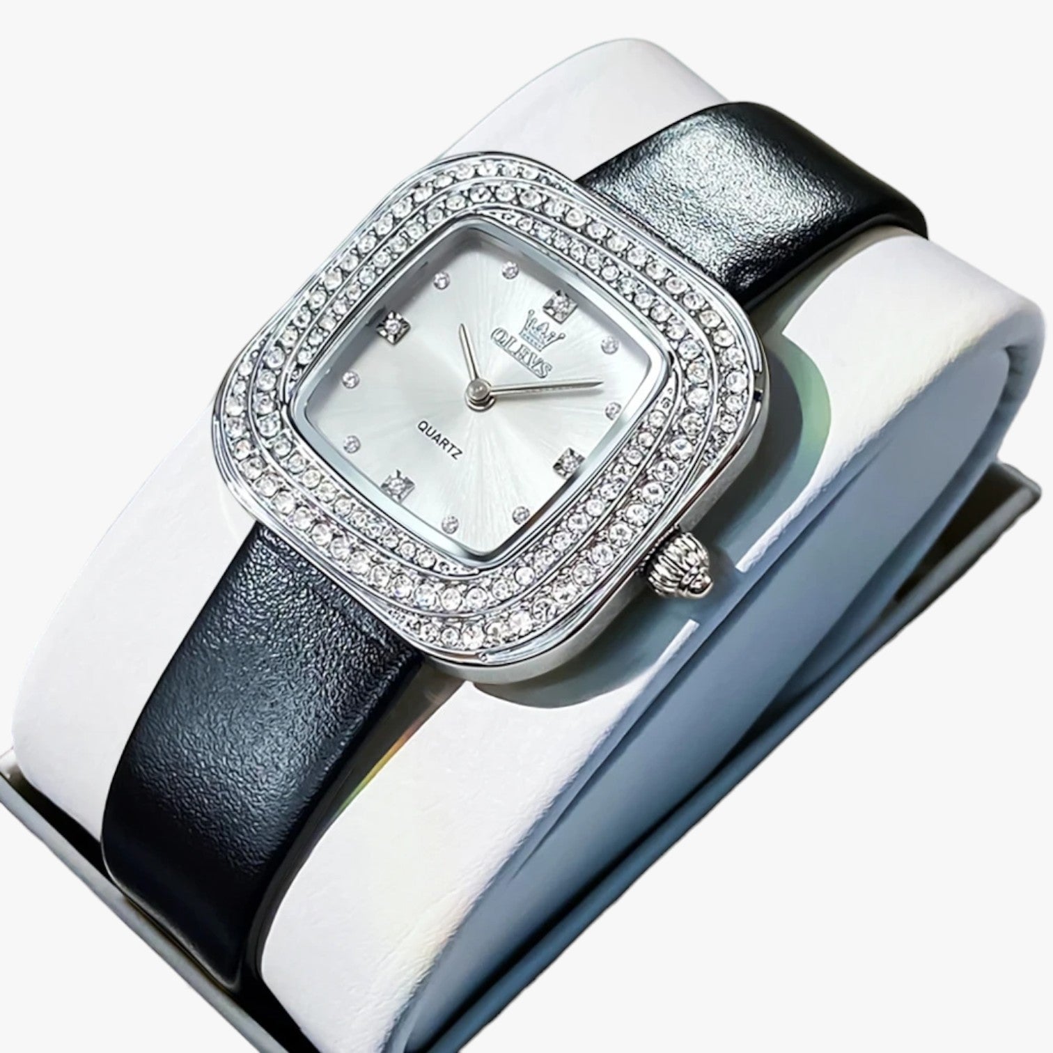 Blair | Elegant firkantet læderur - sort - watches - {{ product_tags }