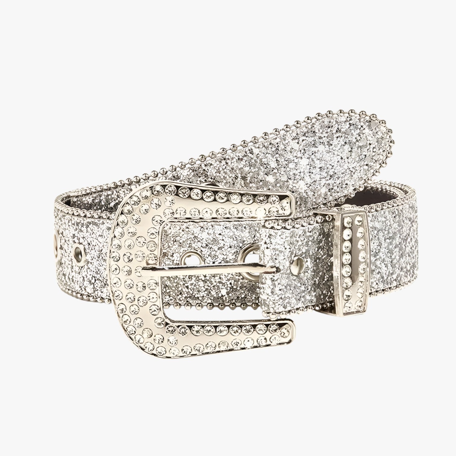 Olivia | Trendy glitrende læderbælte med nitter - - women's fashion - {{ product_tags }