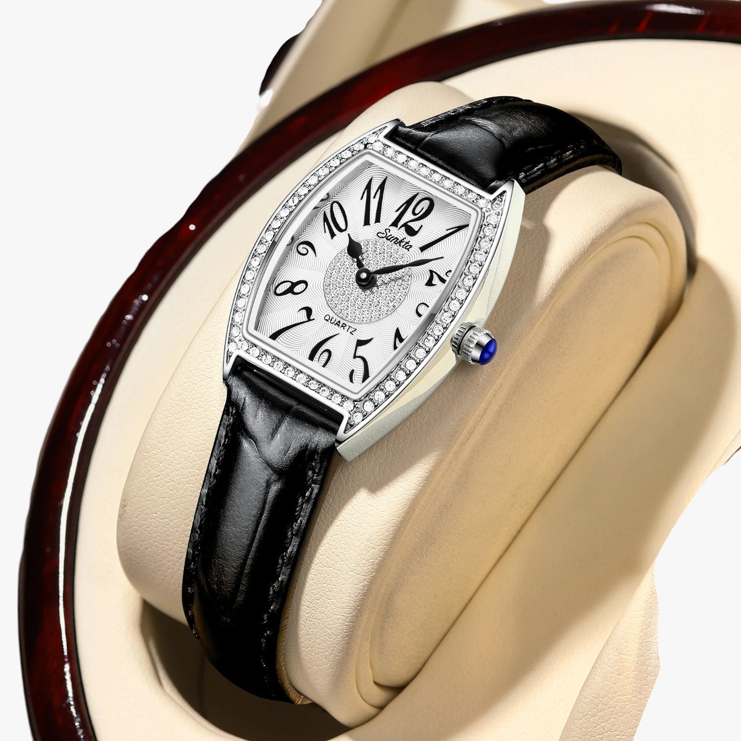 Seraphina | Elegant Dameur LIGE Sunkta Quartz, Læder, Vandtæt - - Seraphina | Elegant Dameur LIGE Sunkta Quartz, Læder, Vandtæt - €25 - {{ product_tags }