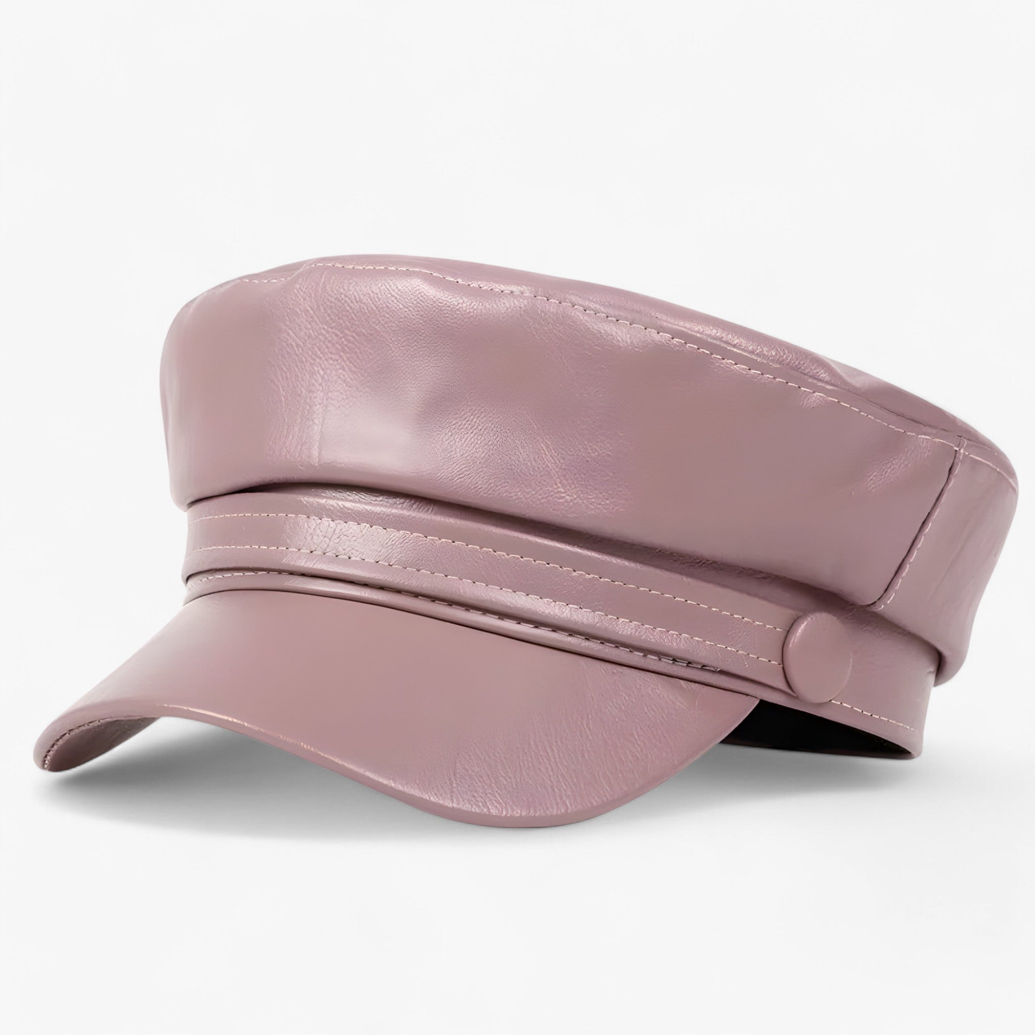 Nova | Ottekantet flad kasket | PU-læderhat - Lyserød - men's fashion - {{ product_tags }