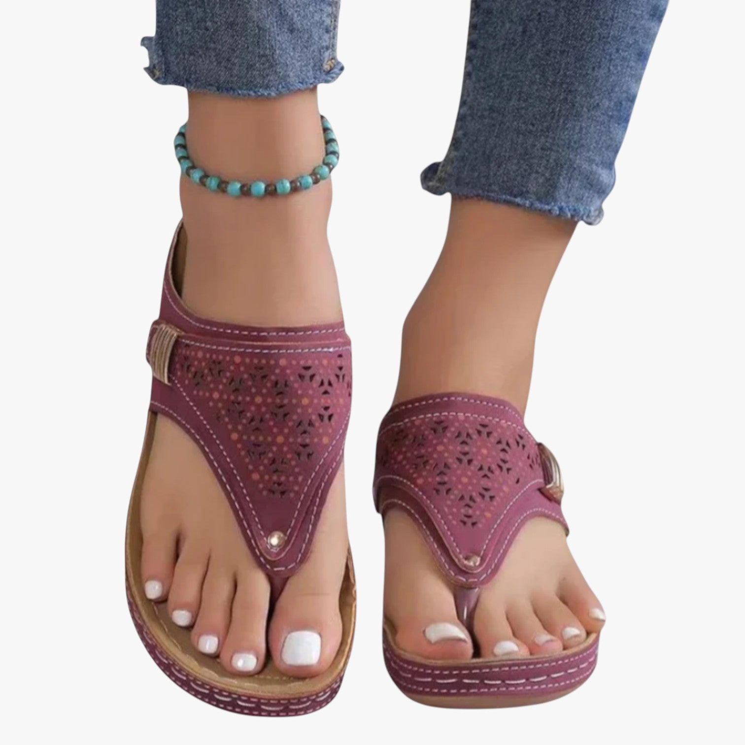 Julia | Bløde ortopædiske damesandaler, skridsikre og med sommerplatform - - Julia | Bløde ortopædiske damesandaler, skridsikre og med sommerplatform - €25 - {{ product_tags }
