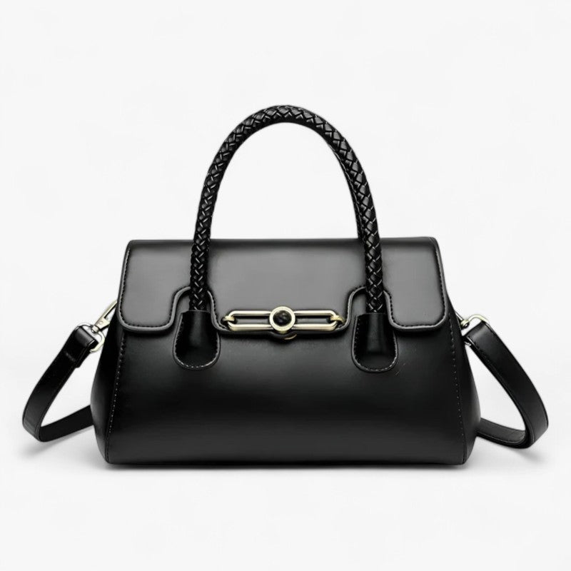 Bianca | Retro Dame Skuldertas Kompakt, Trendy & Bæredygtig PU Læder - Sort - bags - {{ product_tags }