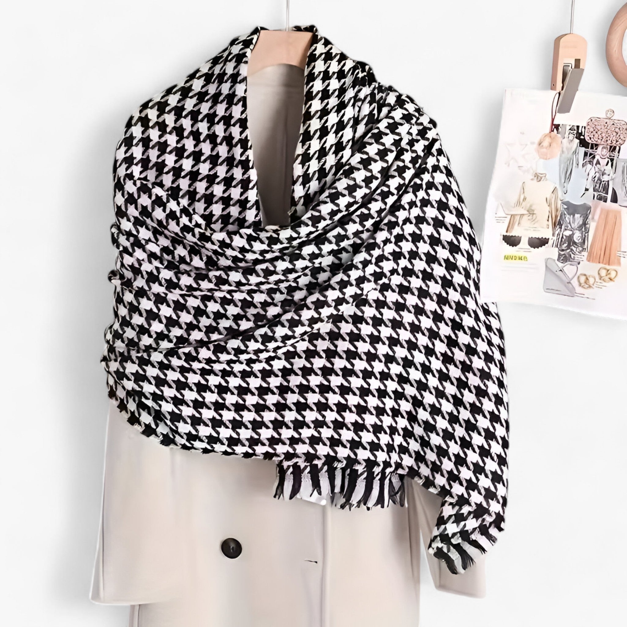 Noa | Sort-Hvid Ruitet Tørklæde – Klassisk, Varmt & Stilet - - winter - {{ product_tags }