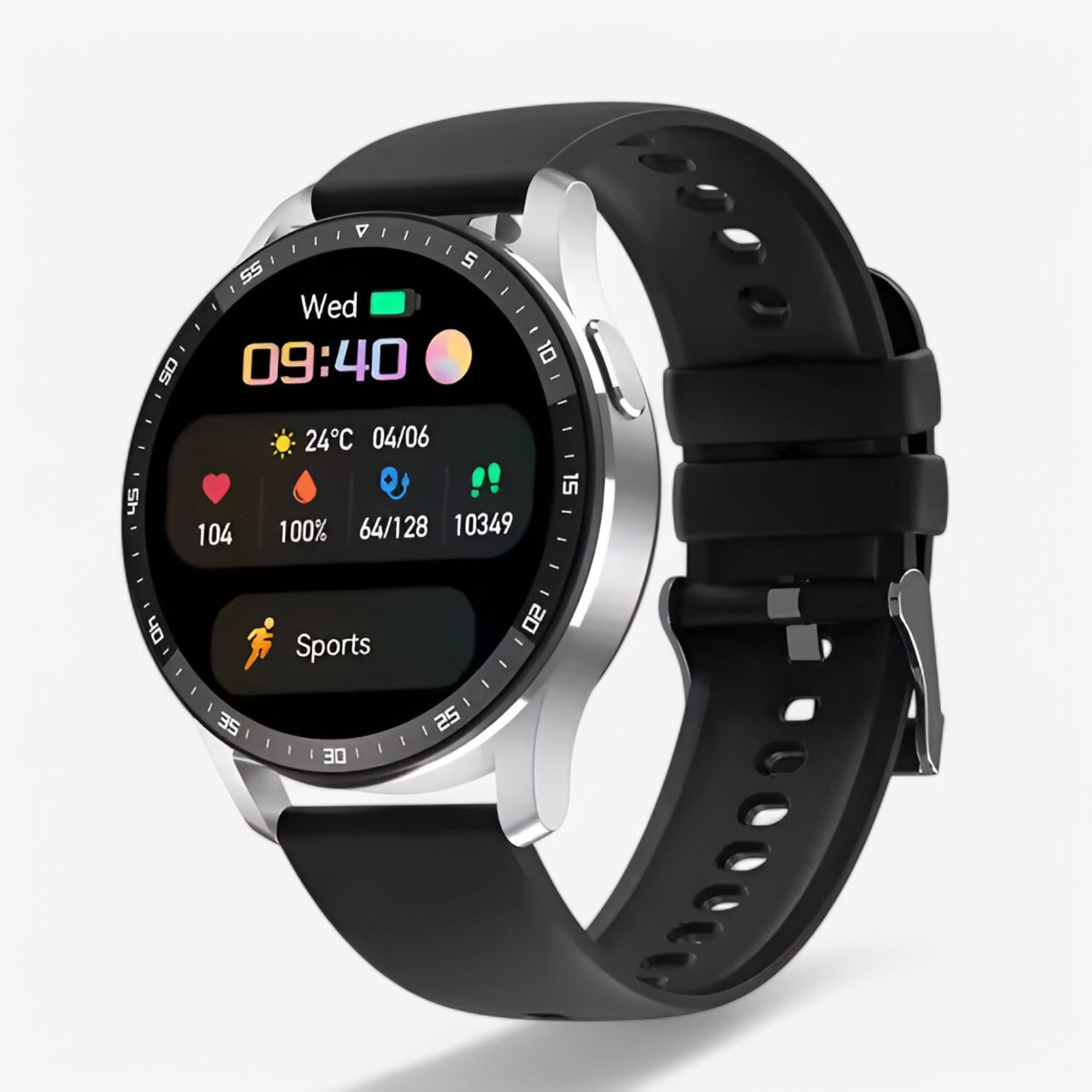 Aiden | 2-i-1 smartwatch med TWS Bluetooth-headset - zilver zwart - watches - {{ product_tags }