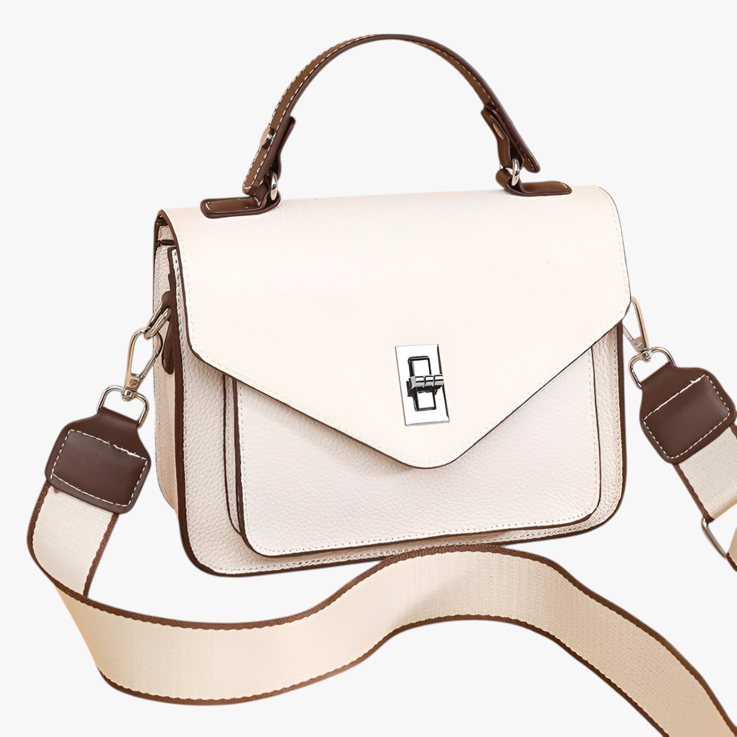 Valerie | Luksuslædertaske i ægte læder - beige - bags - {{ product_tags }