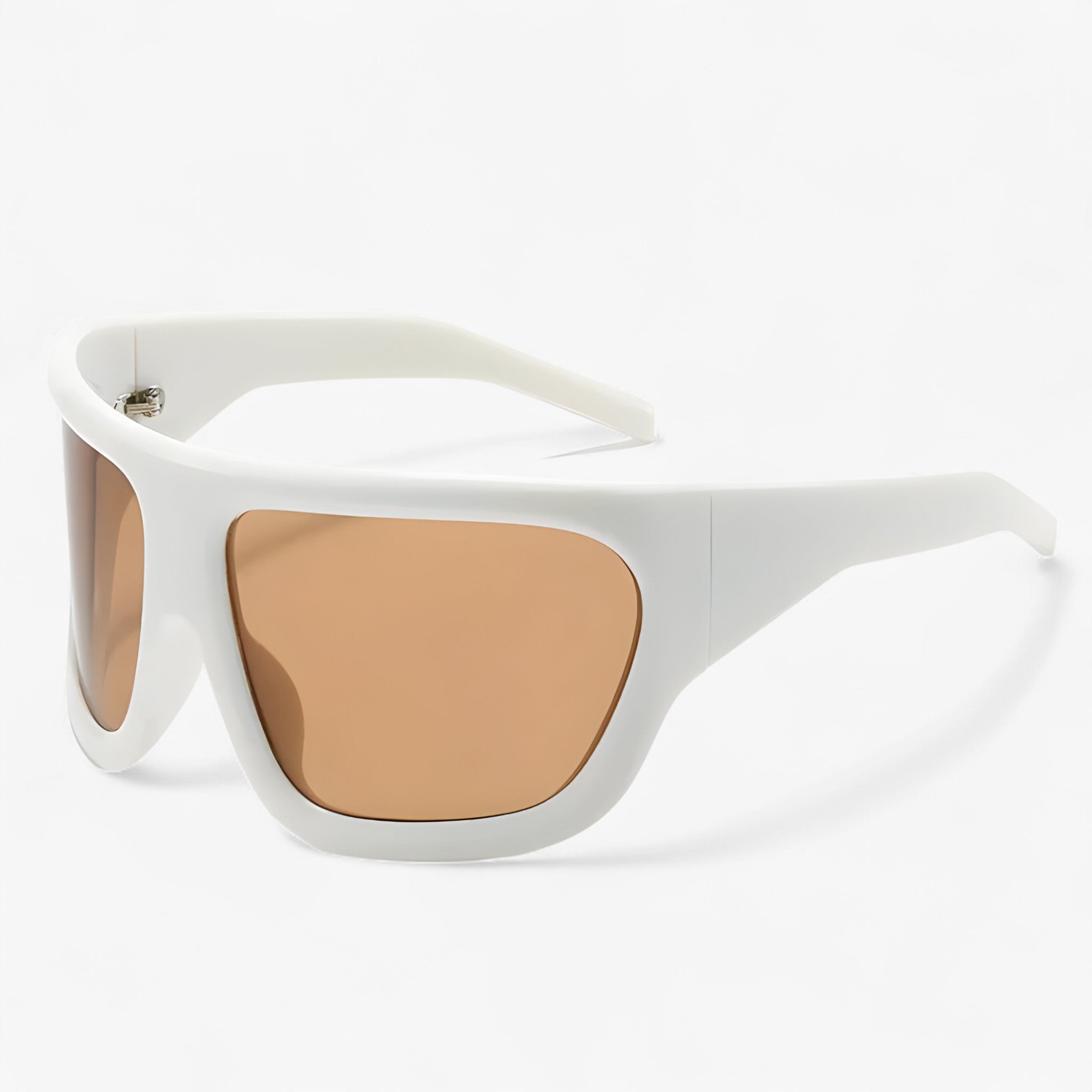 Ryder | Steampunk overdimensionerede sportssolbriller - HvidBrun - men's fashion - {{ product_tags }