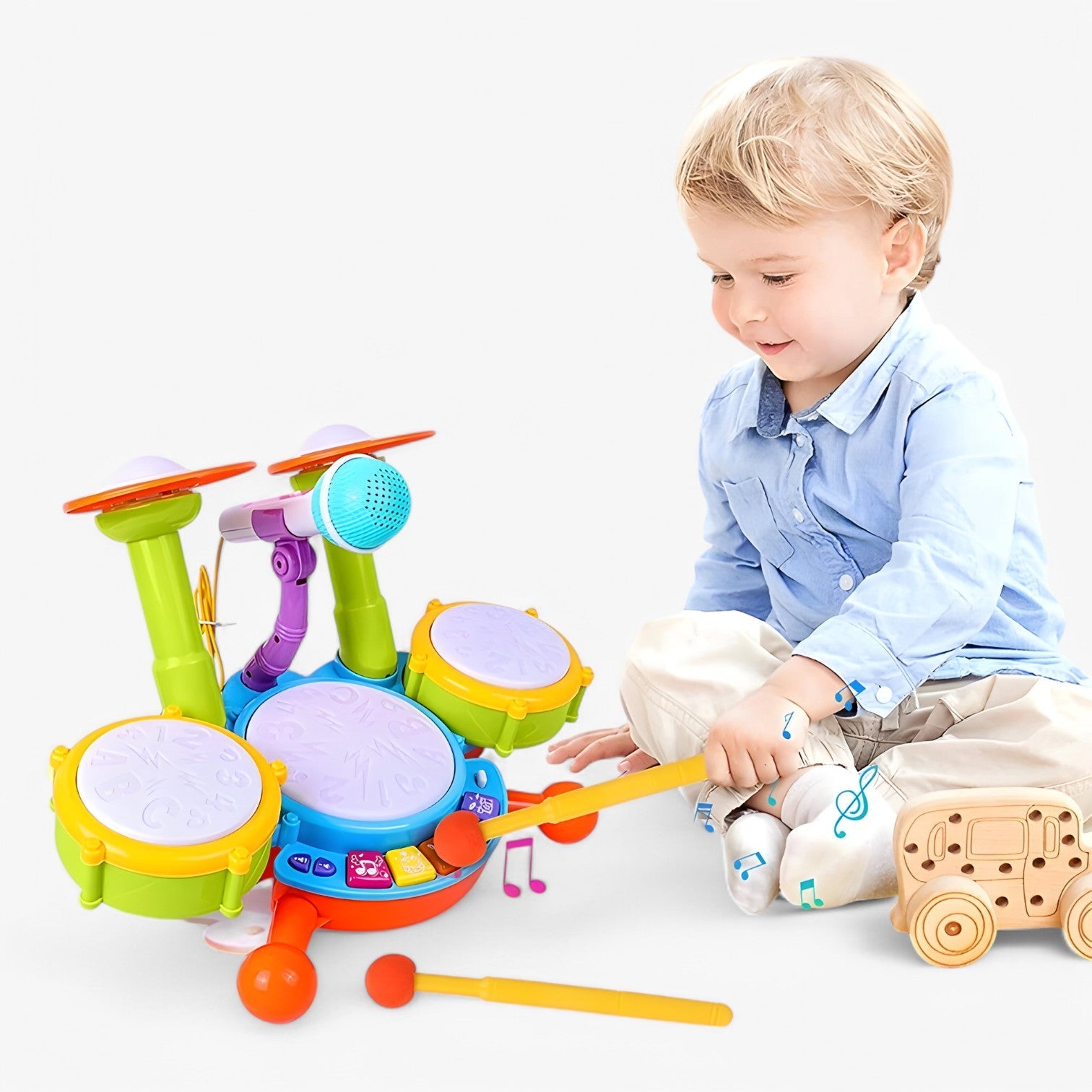 Kayden | Uddannelsesmæssigt Trommesæt til Småbørn – Musik & Sjov i Én - - baby - {{ product_tags }