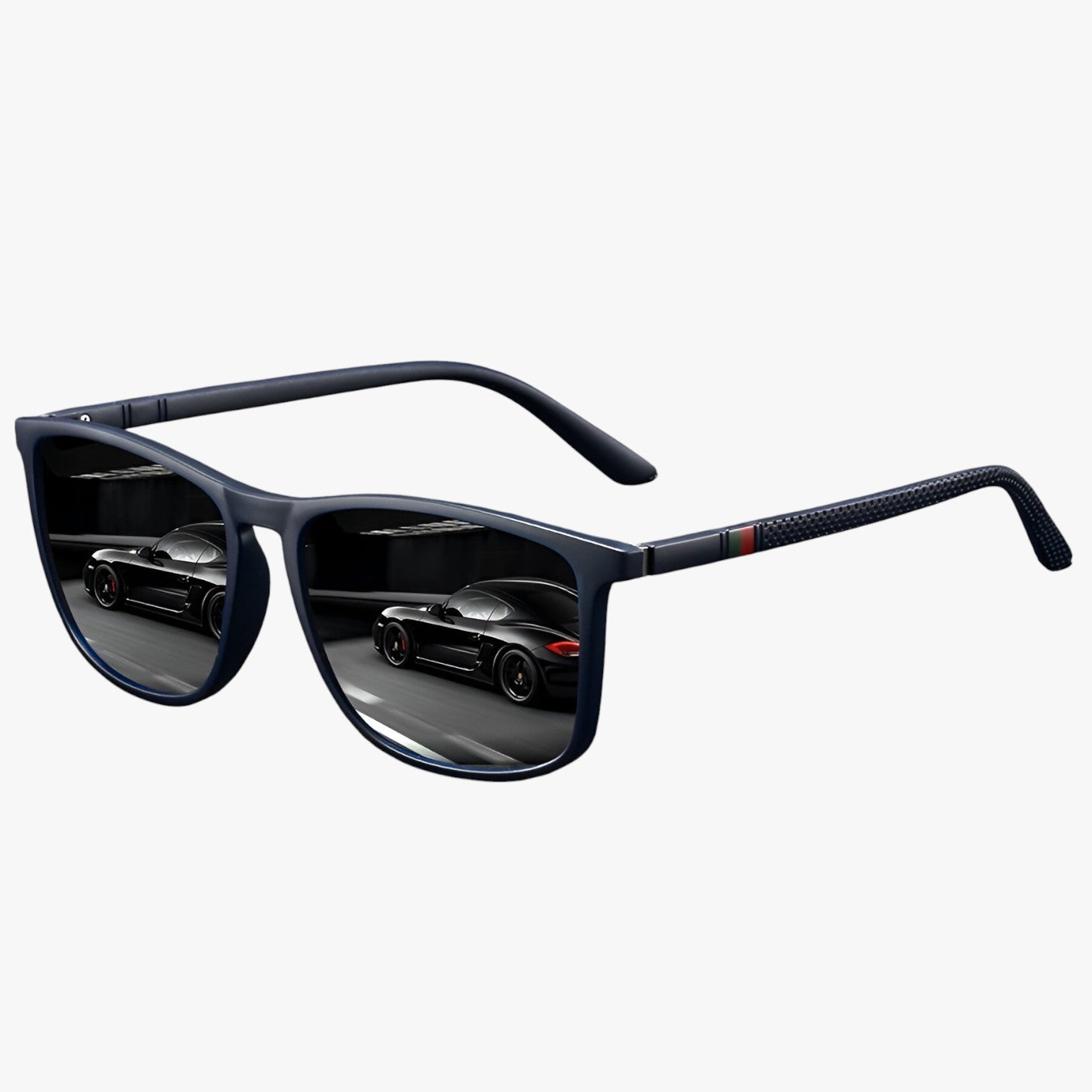 Jasper | Vintage stribede polariserede solbriller - Ramme Mørkeblå - men's fashion - {{ product_tags }