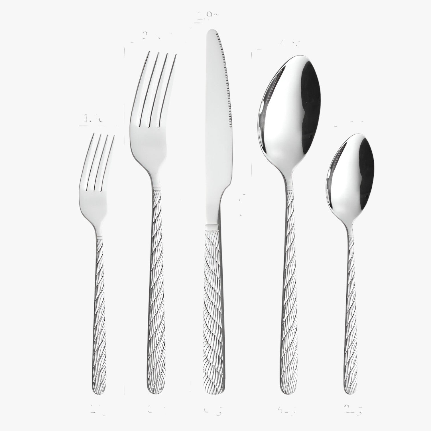 Haley | Sæt af vævede bestik i rustfrit stål - Farve foto sølv - house & garden - {{ product_tags }