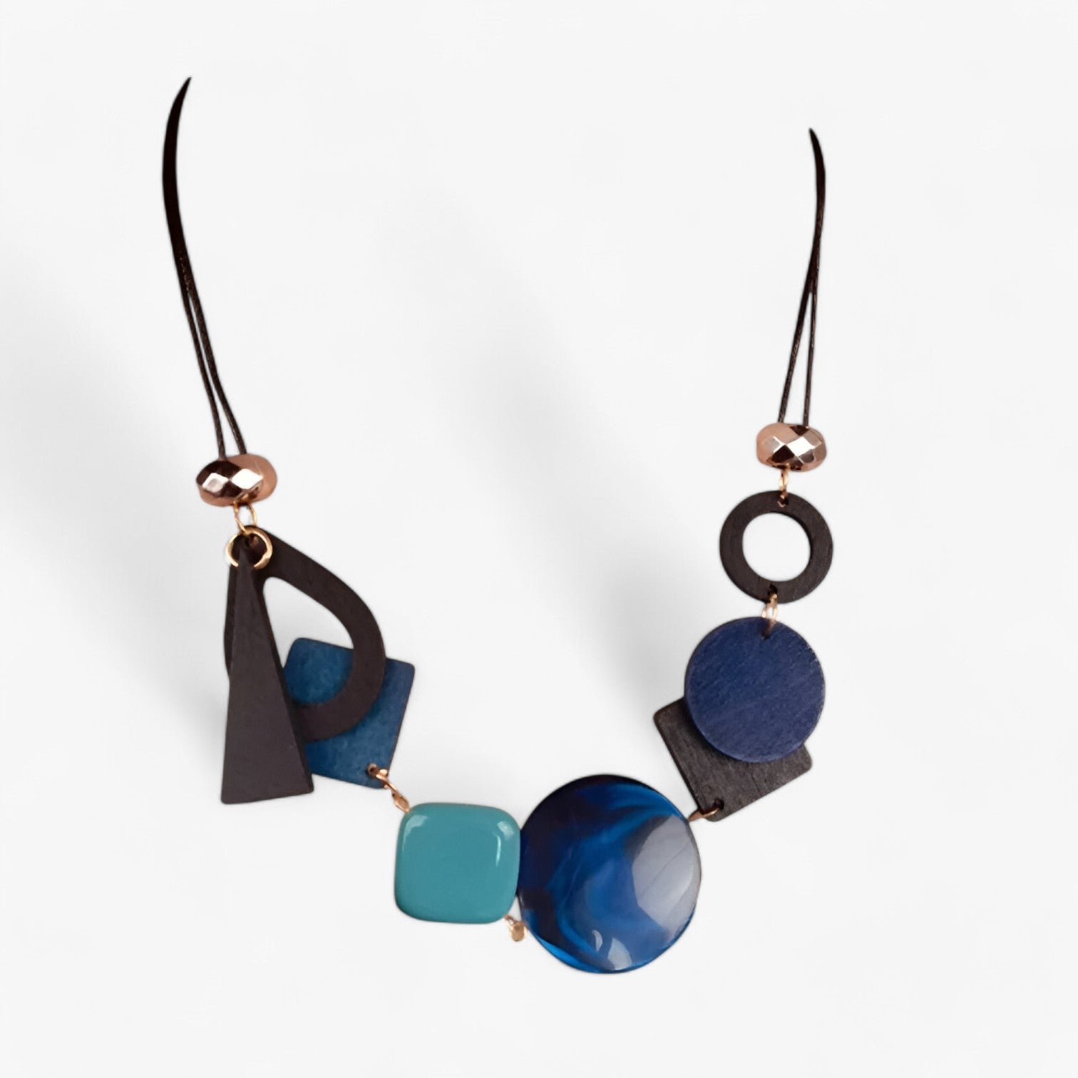 Alina | Vintage Geometrisk Vedhæng Halskæde – Håndlavet Etisk Elegance - Blå - women's fashion - {{ product_tags }