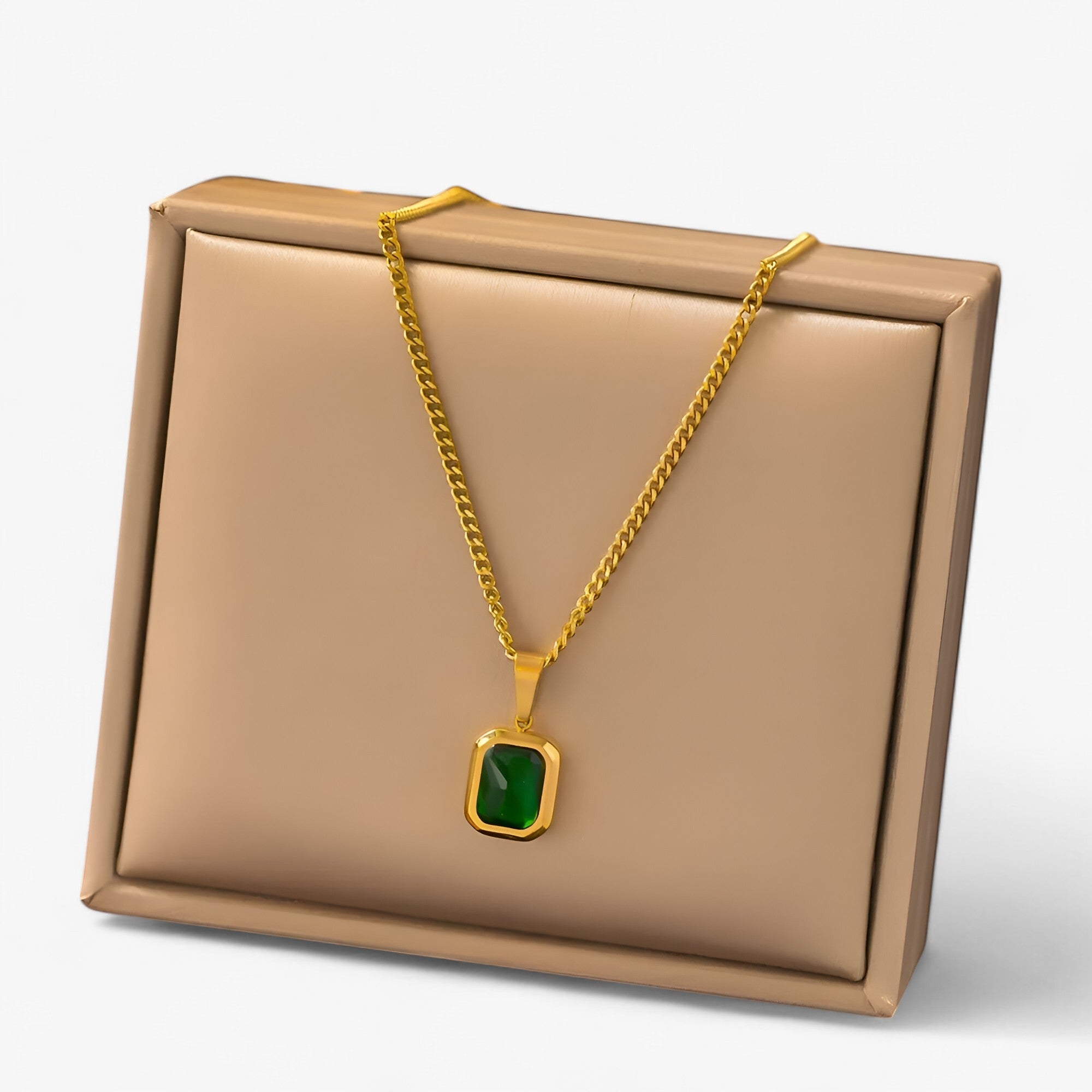 Clarisse | halskæde med smaragder i guldbelægning - elegant og robust - - other - {{ product_tags }