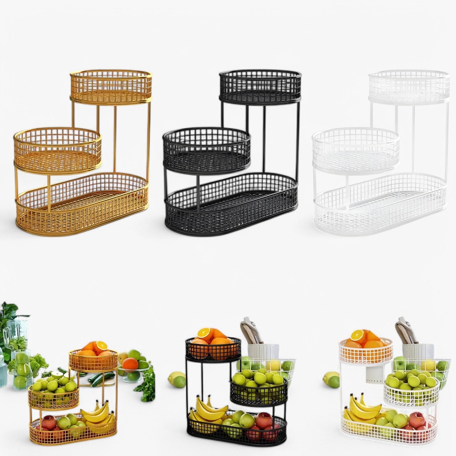 Milena | Stilfuld jern frugtskål – Hold frugt frisk og organiseret - - house & garden - {{ product_tags }