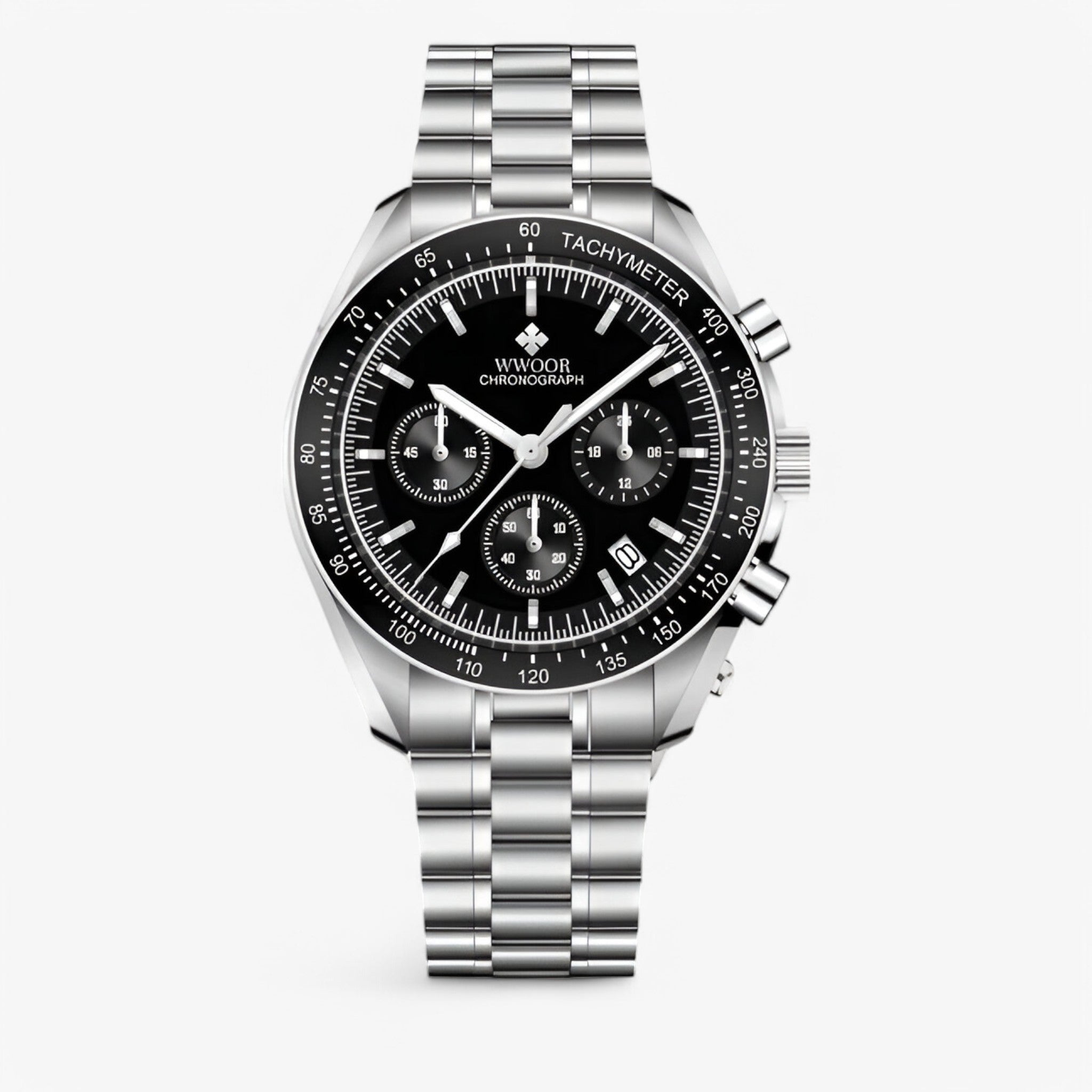 Adrian | Luksus kronografur i stål - sort - watches - {{ product_tags }