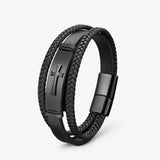 Rafa | Large Black-Gold Cross Bracelet