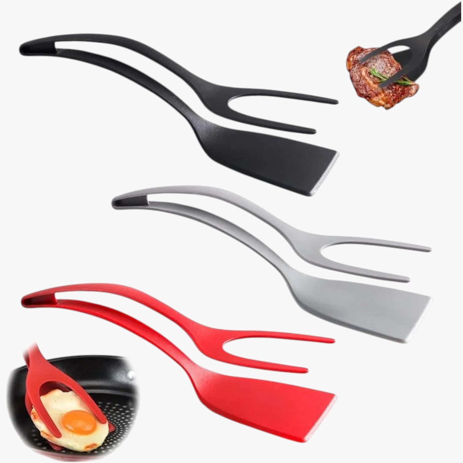 Carson | Silikone Spatula-tang 2-i-1 til æg og fisk - - house & garden - {{ product_tags }