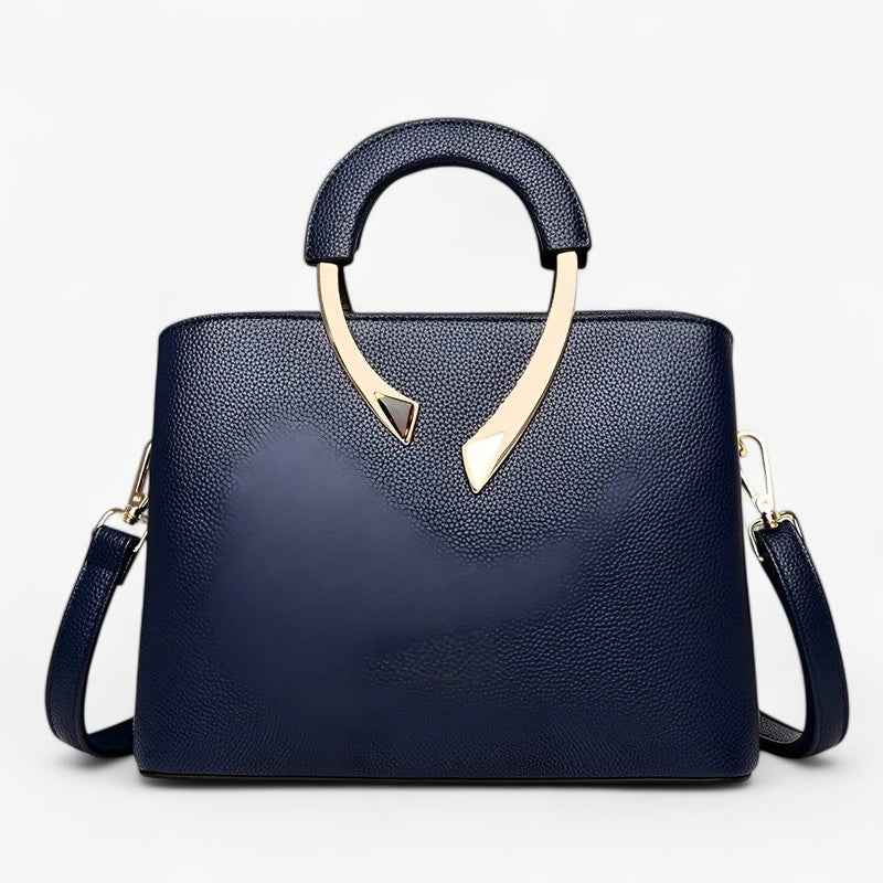 Elvira | Luksuriøs Læder Tote med Alsidigt Design - Blå - bags - {{ product_tags }