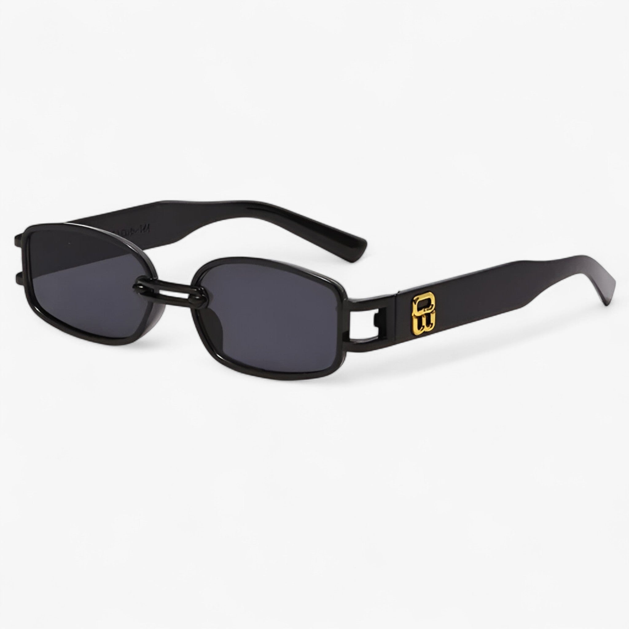 Dante | Lille rektangulær solbrille i vintage punkstil - Sort grå ramme - Dante | Lille rektangulær solbrille i vintage punkstil- €25 - {{ product_tags }
