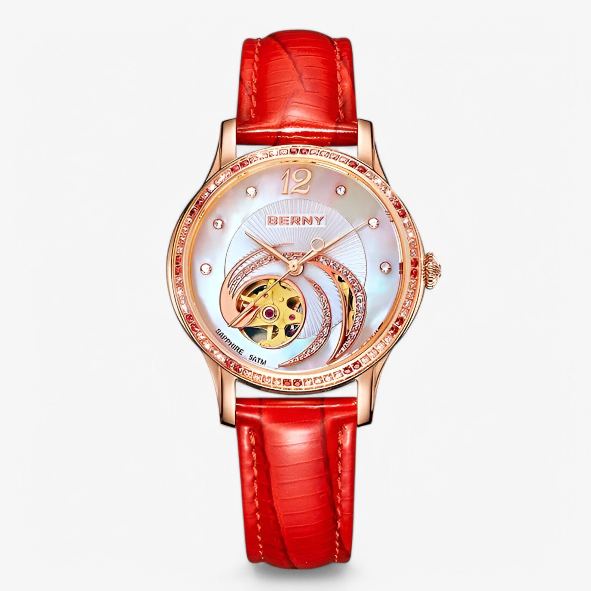 Sole | Automatisk lærende skelet ur - Rød - watches - {{ product_tags }