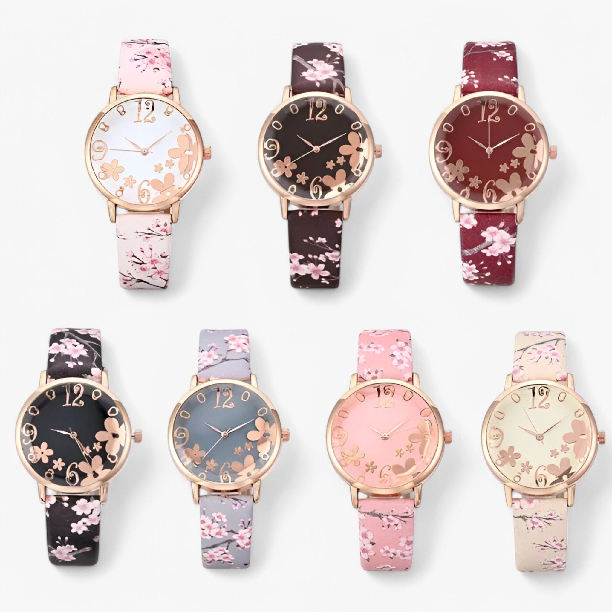 Kimberly | Dameur med blomster urskive og matchende armbånd - - watches - {{ product_tags }