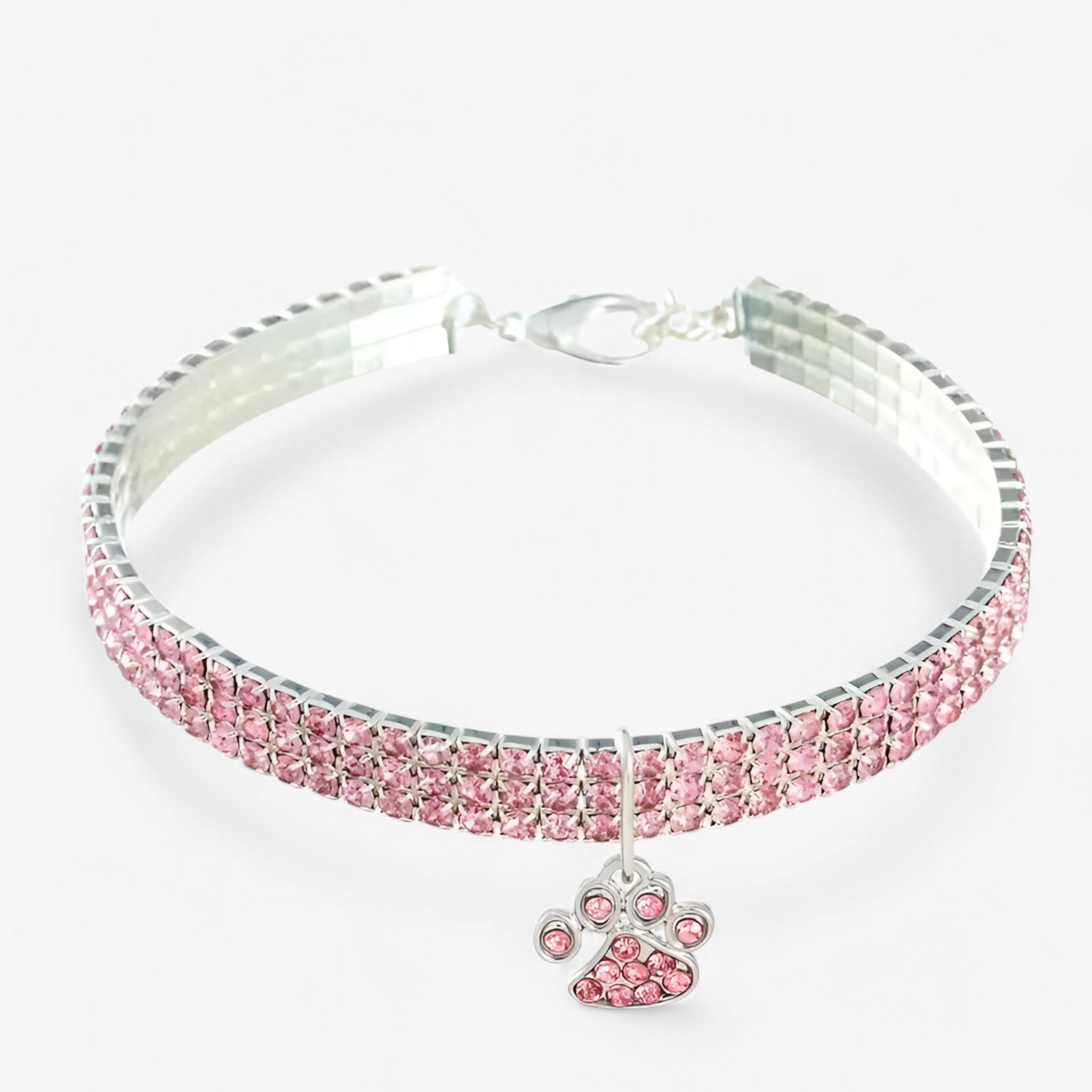Luna | Luksus Krystalhalskæde med Diamantophæng - Lysrosa - other - {{ product_tags }