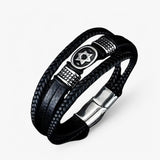 David | Stylish Multi-Layer Leather Bracelet with Magnetic Clasp
